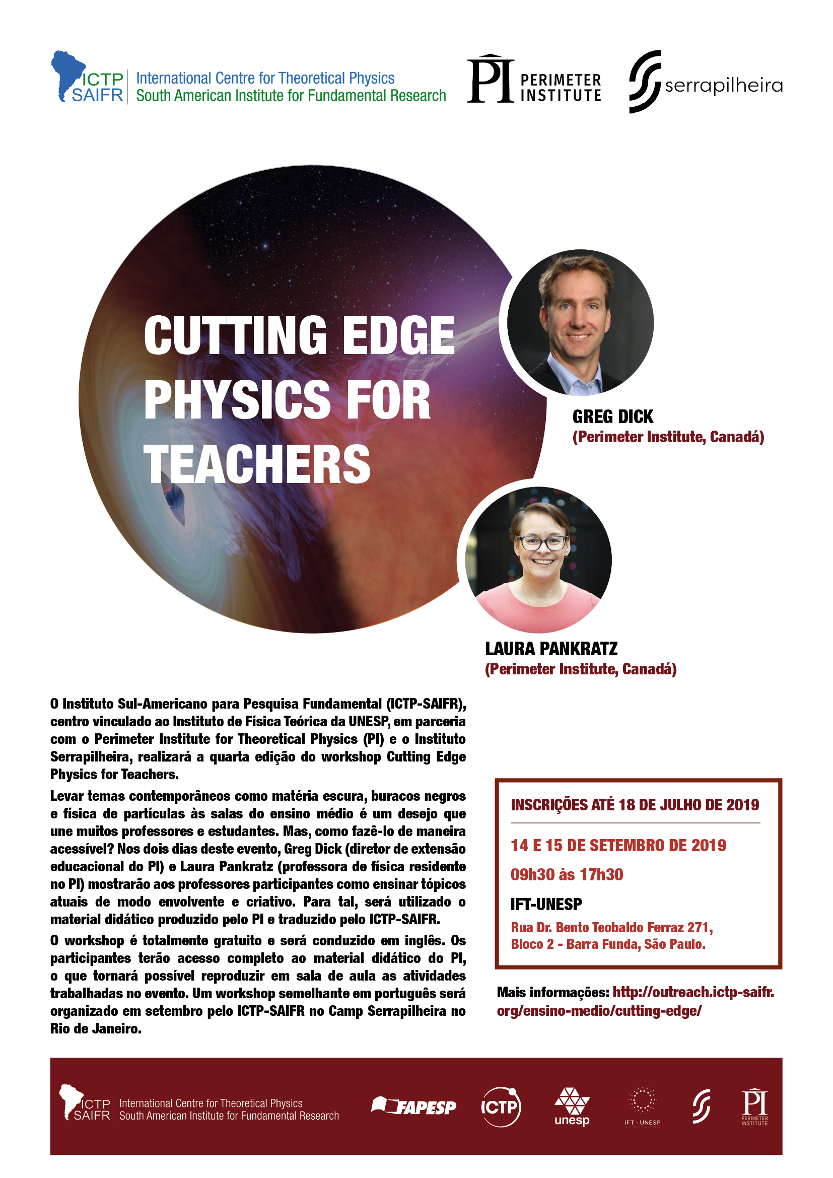 Cutting Edge Physics for Teachers 2019 Outreach at ICTPSAIFR